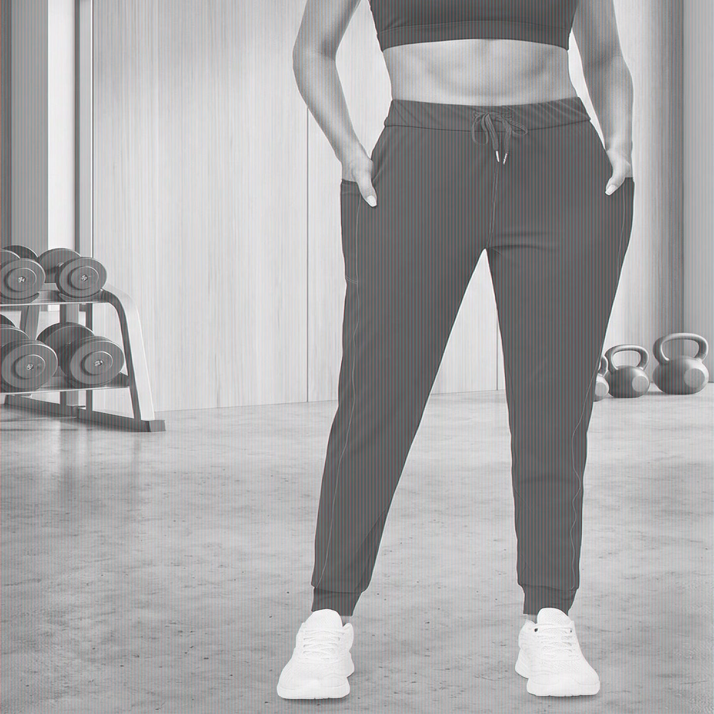 MLDRA Women's Joggers Sweatpants Yoga Pants with Zipper Pockets Stretch Tapered Athletic Joggers for Gym Workout Running Lounge Black