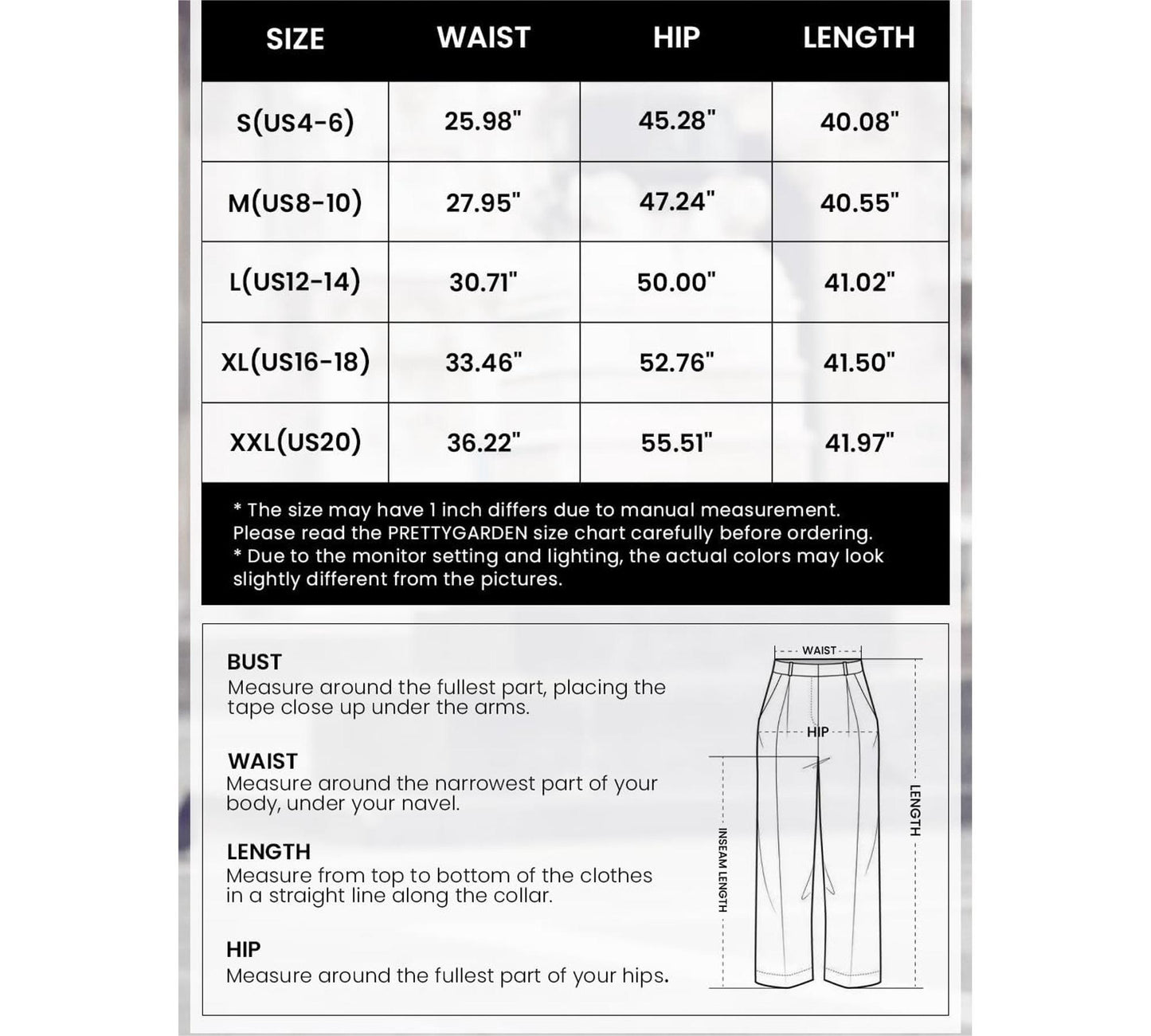 Pants for Women Wide Leg Flowy Dressy Casual Pants Elastic High Waist Palazzo Pant with Pockets