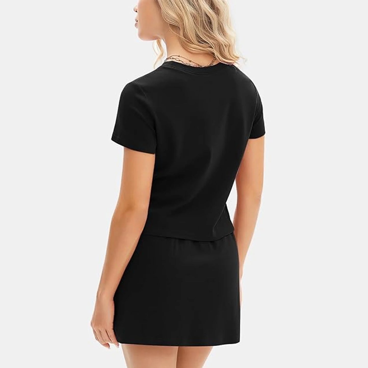 MLDRA Women's Two Piece Outfits Summer T-shirt and Skirt Set Casual Cute Sets