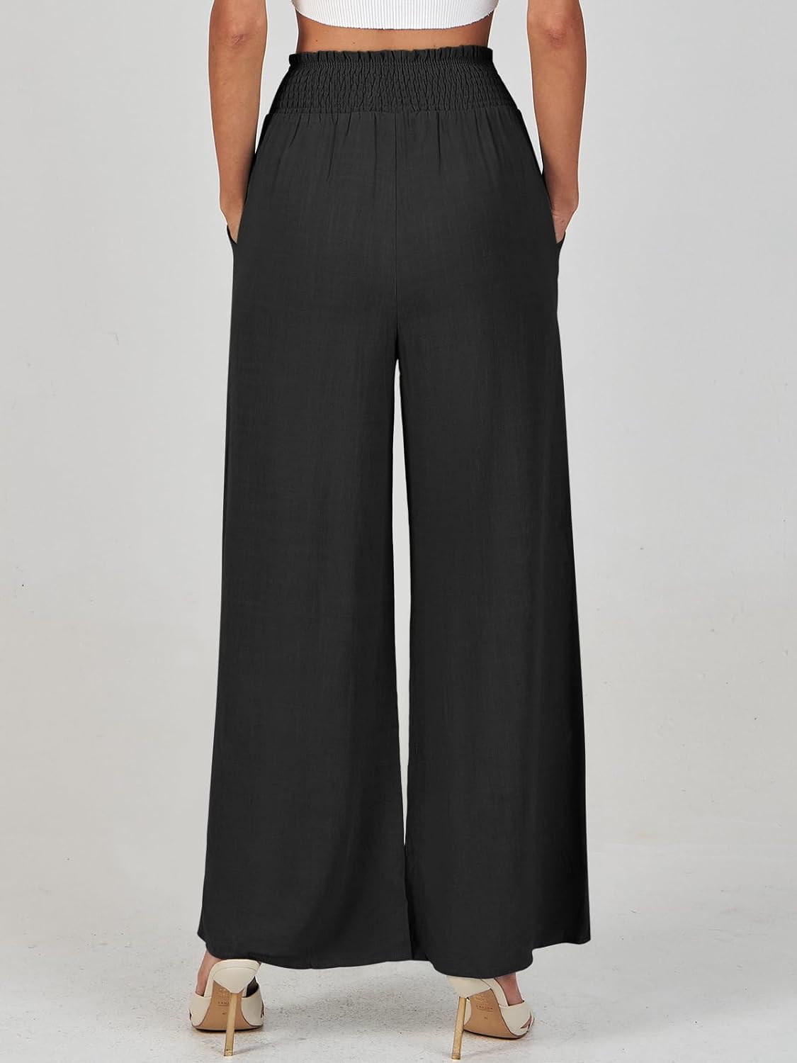 Pants for Women Wide leg Linen Pants High Waist Wide Leg Trousers Trendy Lounge Pant with Pockets (Available in Plus Size)