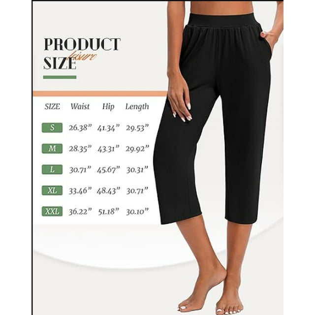 Women's Capri Sweatpants Yoga Capri Pants Cozy Wide Legs Cropped Capri with Pockets, Lounge Jogger Pants Workout Yoga Capris