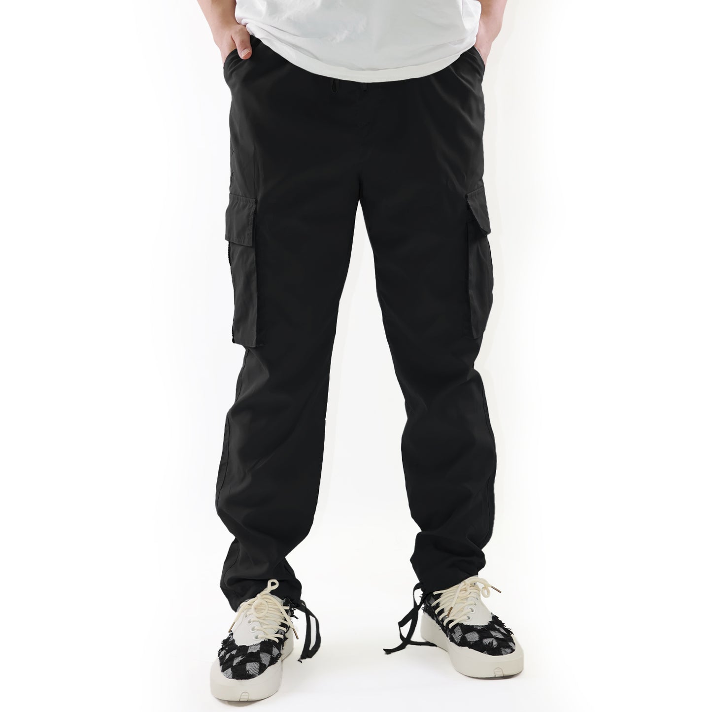 MLDRA Men's Cargo Pants Trousers Relaxed Fit Tactical Work Slacks Straight Leg With Pockets Black