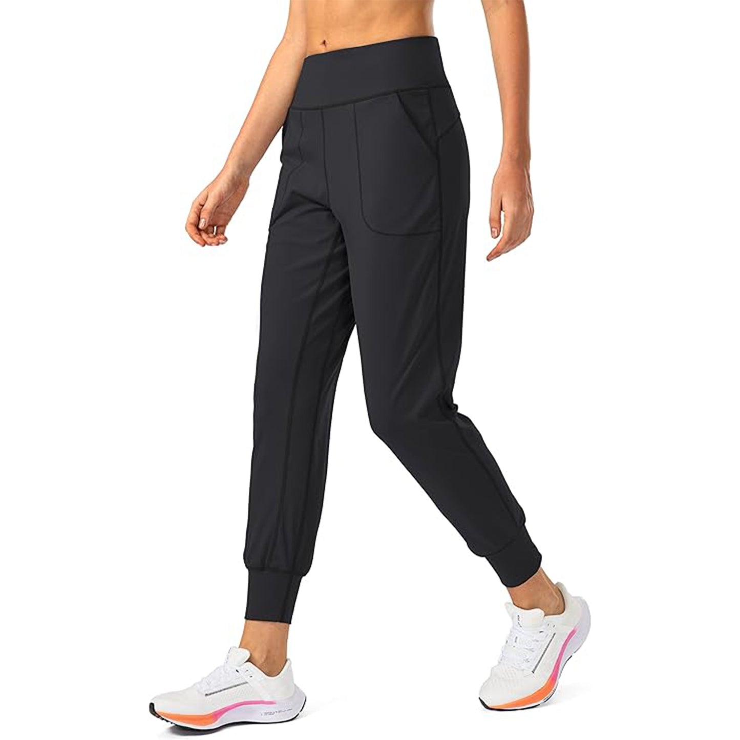 MLDRA Women's Joggers Sweatpants Yoga Pants with Zipper Pockets High Waisted for Workout Running