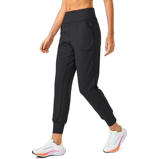 MLDRA Women's Joggers Sweatpants Yoga Pants with Zipper Pockets High Waisted for Workout Running