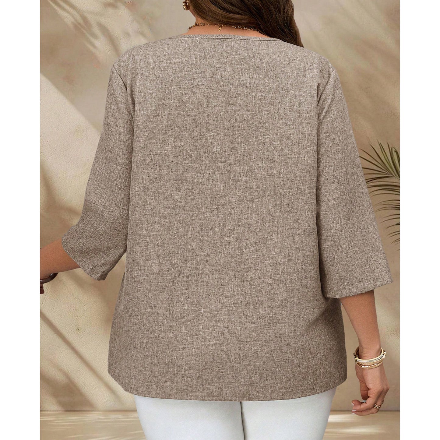 SOMER Plus Size Tops for Women Short Sleeve Crew Neck Shirts Fashion Beach Vacation