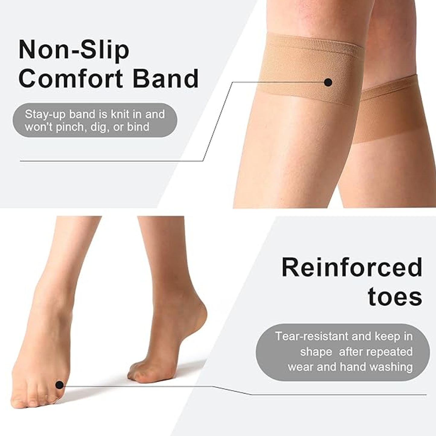 Visit the SOMER Store SOMER 3-Pair Knee High Sheer Stockings Silky Socks for women Breathable Comfort Fit High Stockings