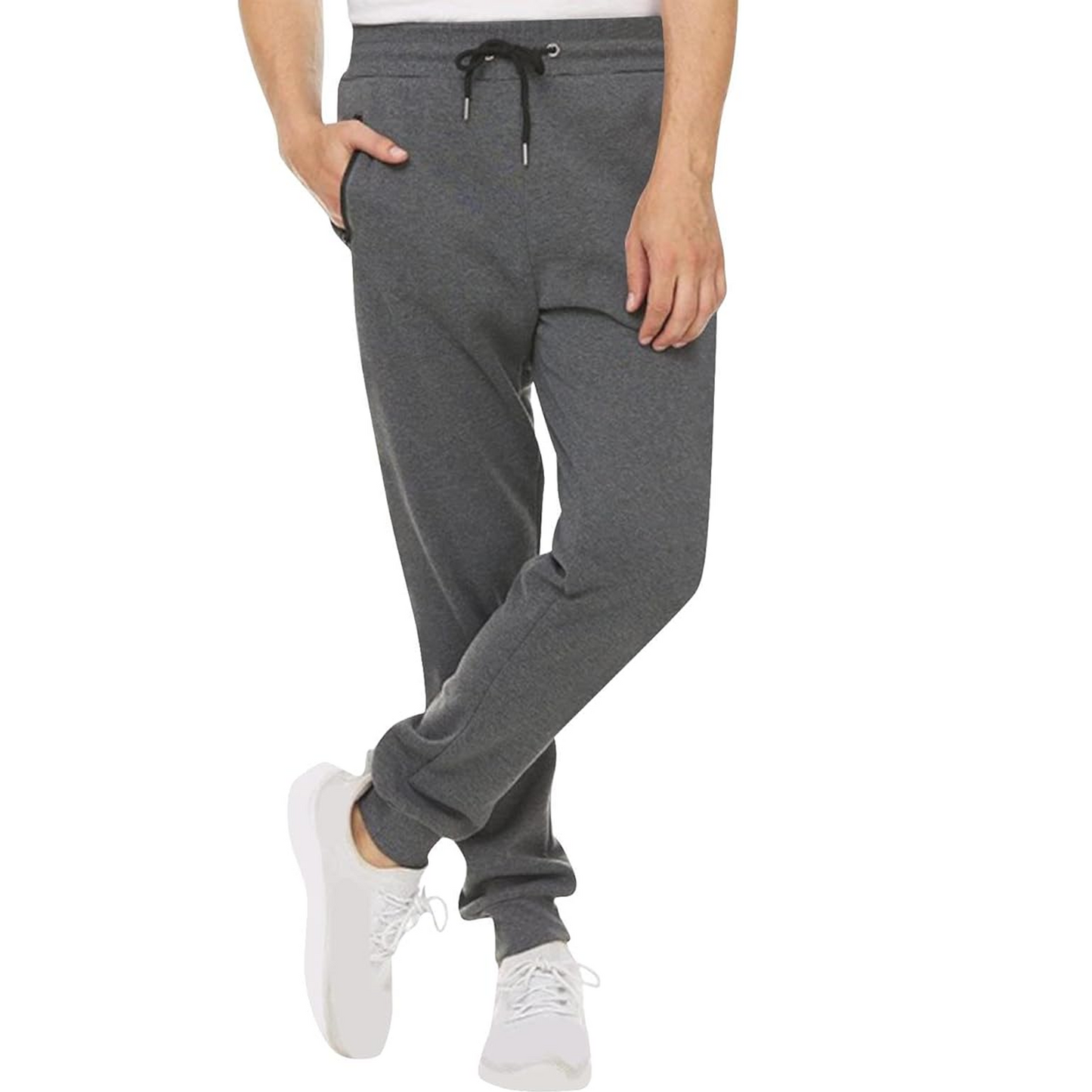 MLDRA Men's Sweatpants Joggers Lightweight Elastic Waist Athletic Workout Gym Running Sweat Pants with Pockets Dark Gray XL