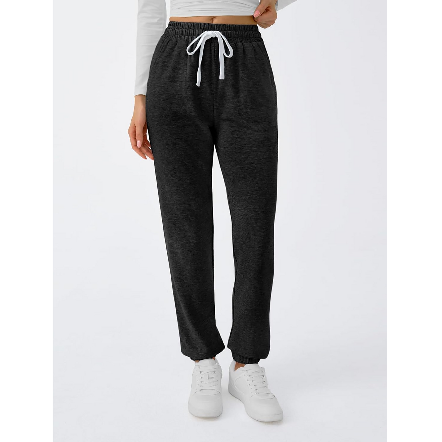 MLDRA Women Sweatpants Joggers with Pockets Lounge Athletic Casual Pajama Pants Fall Winter Clothes Teachers Outfits 2025 Black