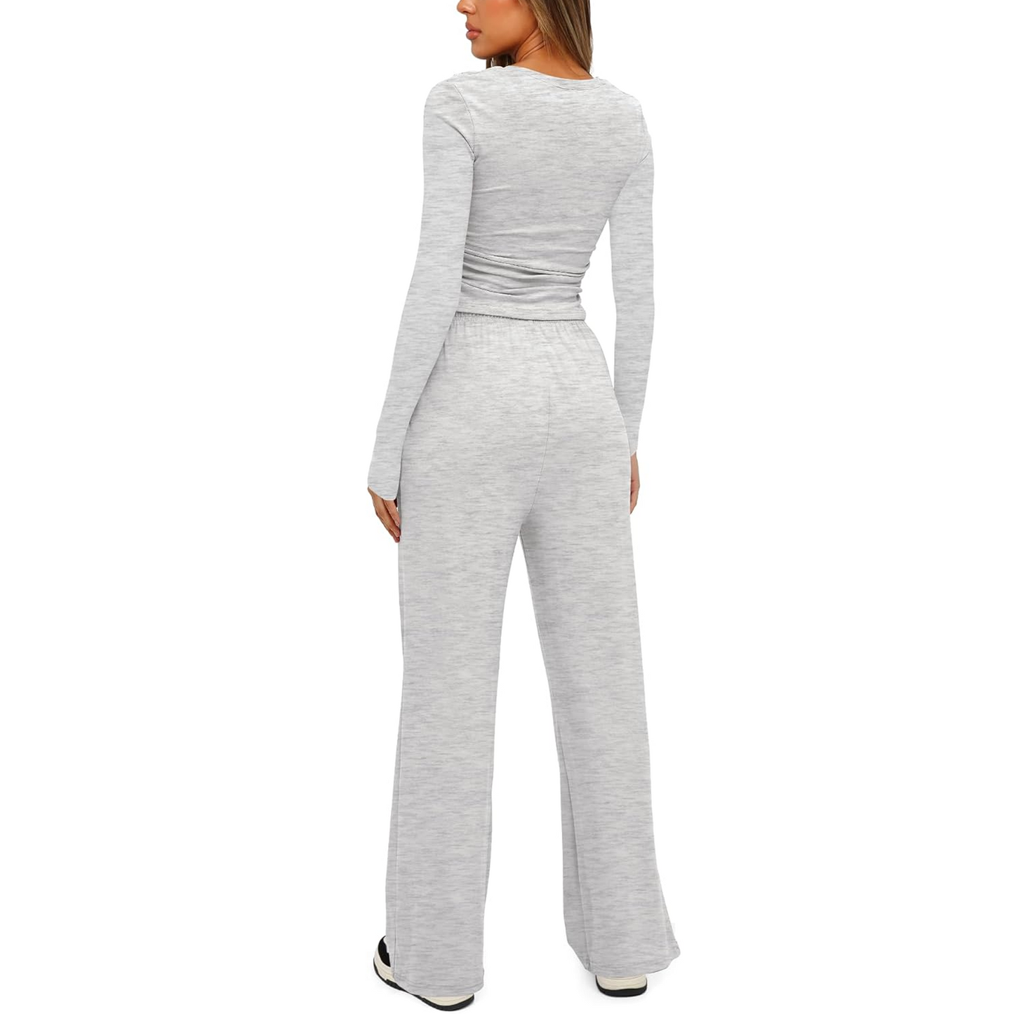 MLDRA 2 Piece Lounge Sets for Women Sweat Suits for Womens Outfit Track Suits Lounge Sets Comfy Fall Sets Casual Wide-Leg Pants, Spring Fall 2025