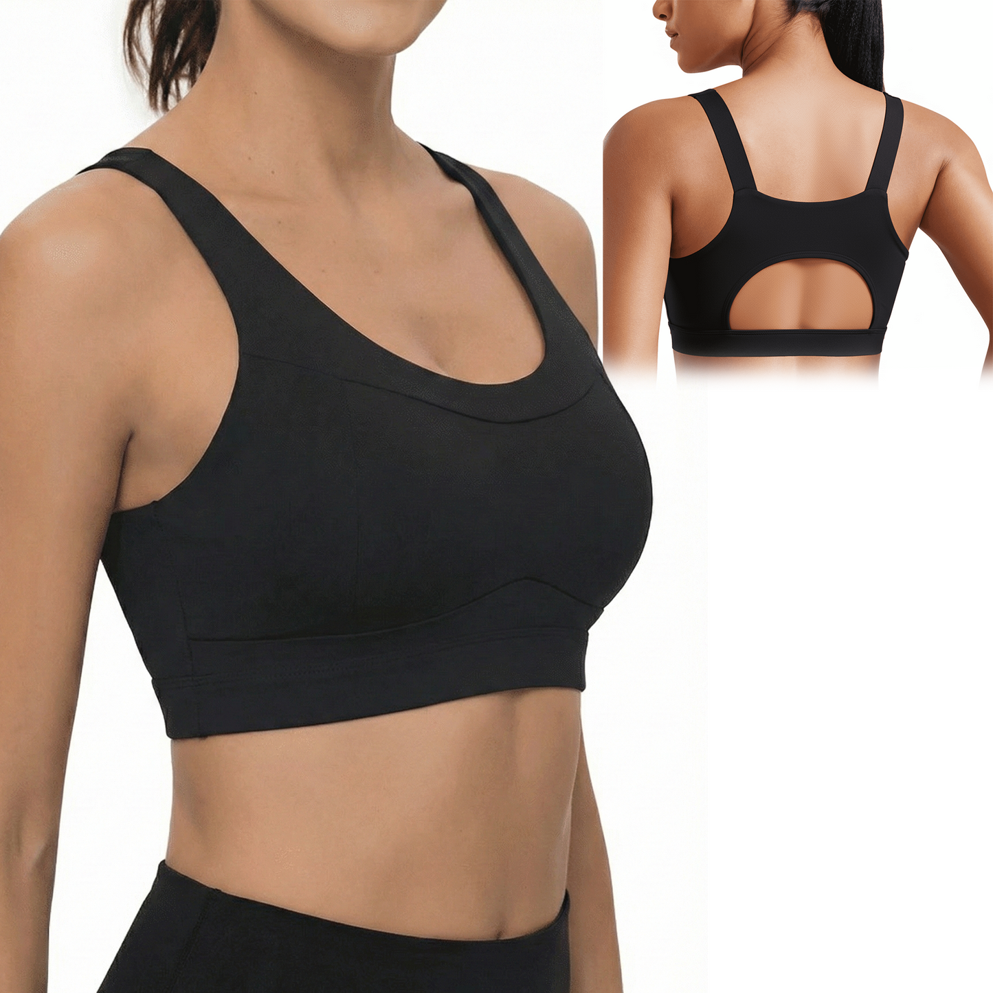 MLDRA Athletic Bra for Women Backless High Support Push Up Bra Sports Bras with Hollow Out Design Ideal for Running Jogging and Gym