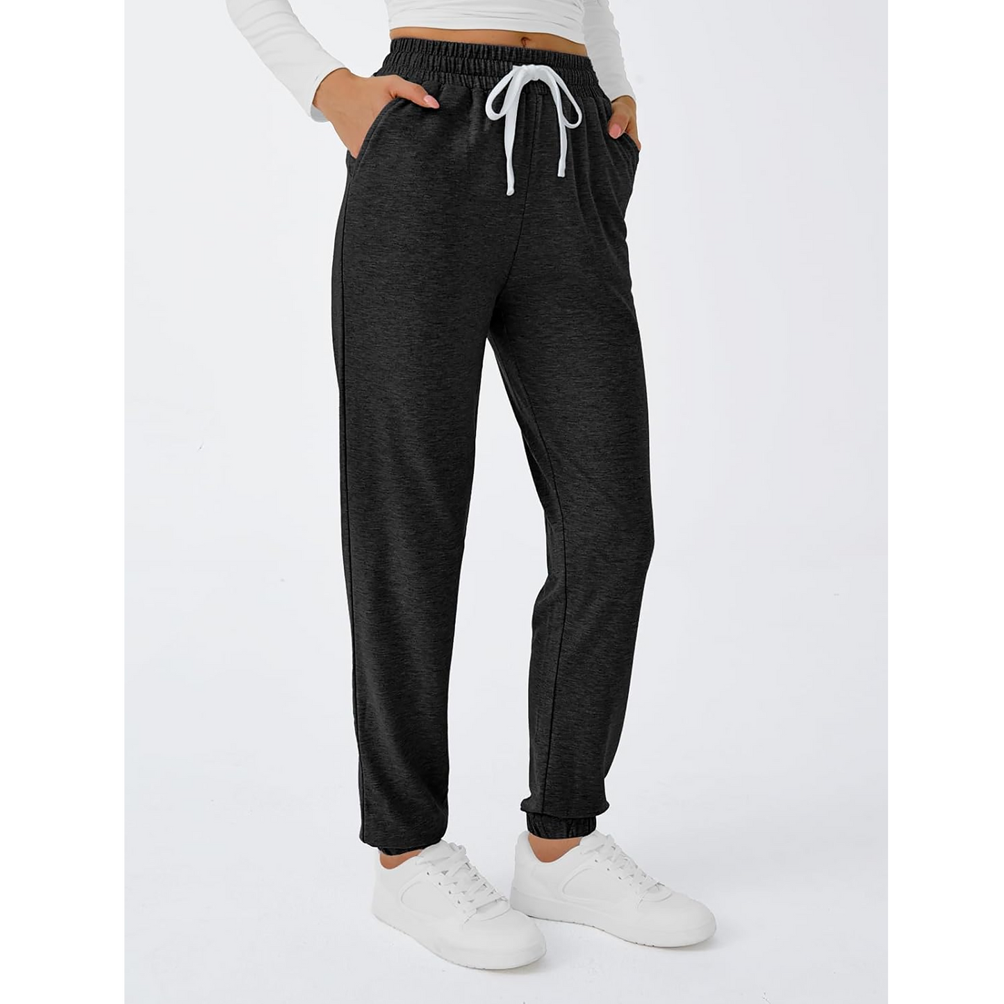 MLDRA Women Sweatpants Joggers with Pockets Lounge Athletic Casual Pajama Pants Fall Winter Clothes Teachers Outfits 2025 Black