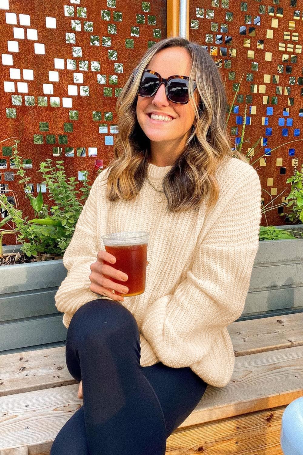 Women's Fashion Sweater Long Sleeve Casual 2024 Ribbed Knit Fall Winter Clothes Pullover Sweaters