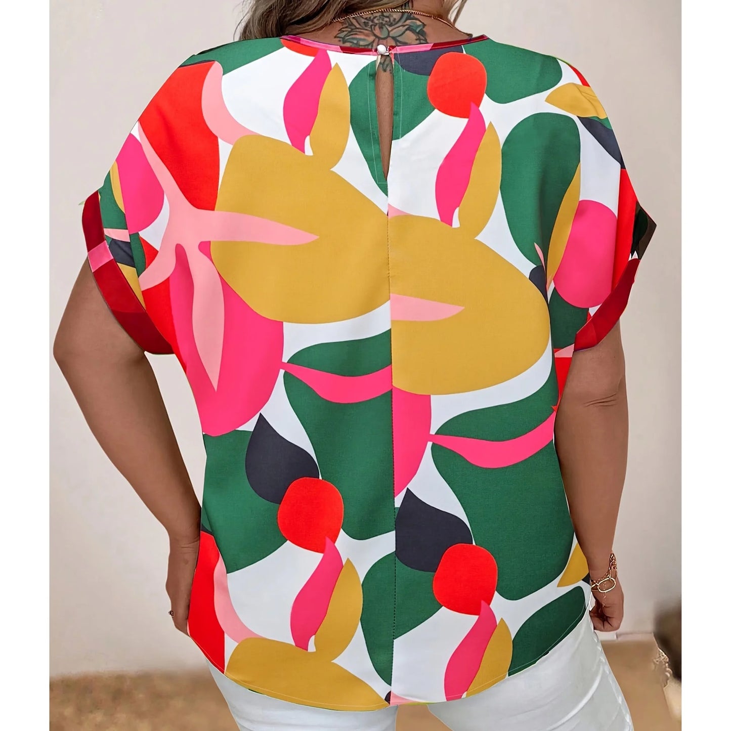 SOMER Plus Size Tops for Women Short Sleeve Women's Tops Casual Plus Size T Shirts Loose Tees 3XL