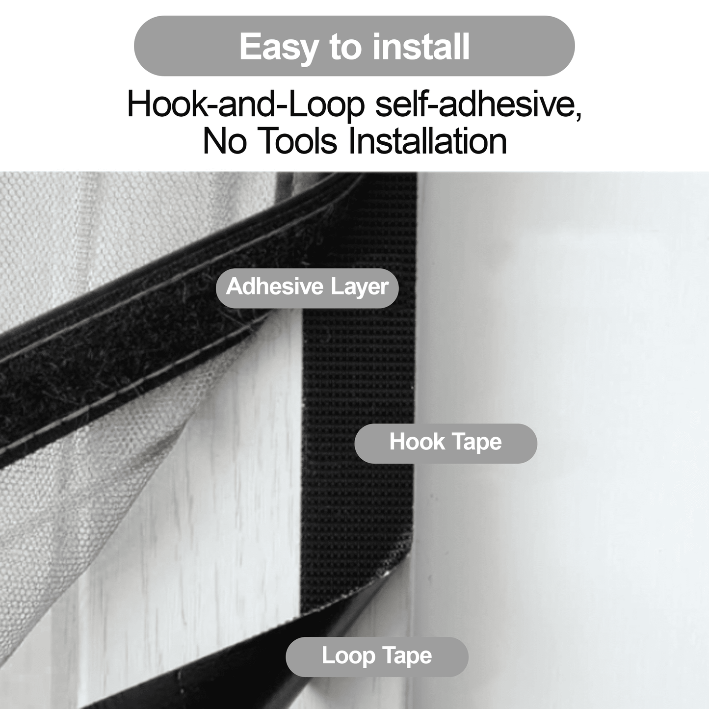 Magnetic Screen Door for Home, Auto-Close Heavy Duty Mesh Curtain, Bug Proof & Pet Friendly Design, Easy-Install Hands Free Entry, 35.4" x 82.7", Gray