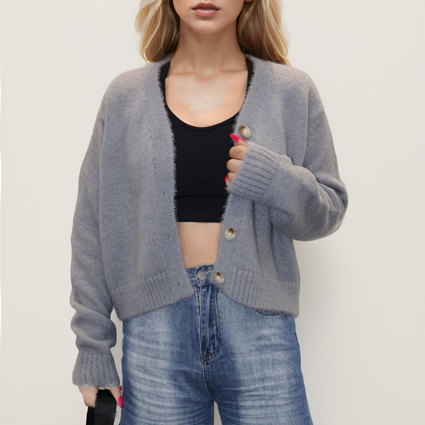 Womens Sweaters open cardigans Coat Long Sleeve V Neck Button Down Soft Knitwear Lightweight Outerwear