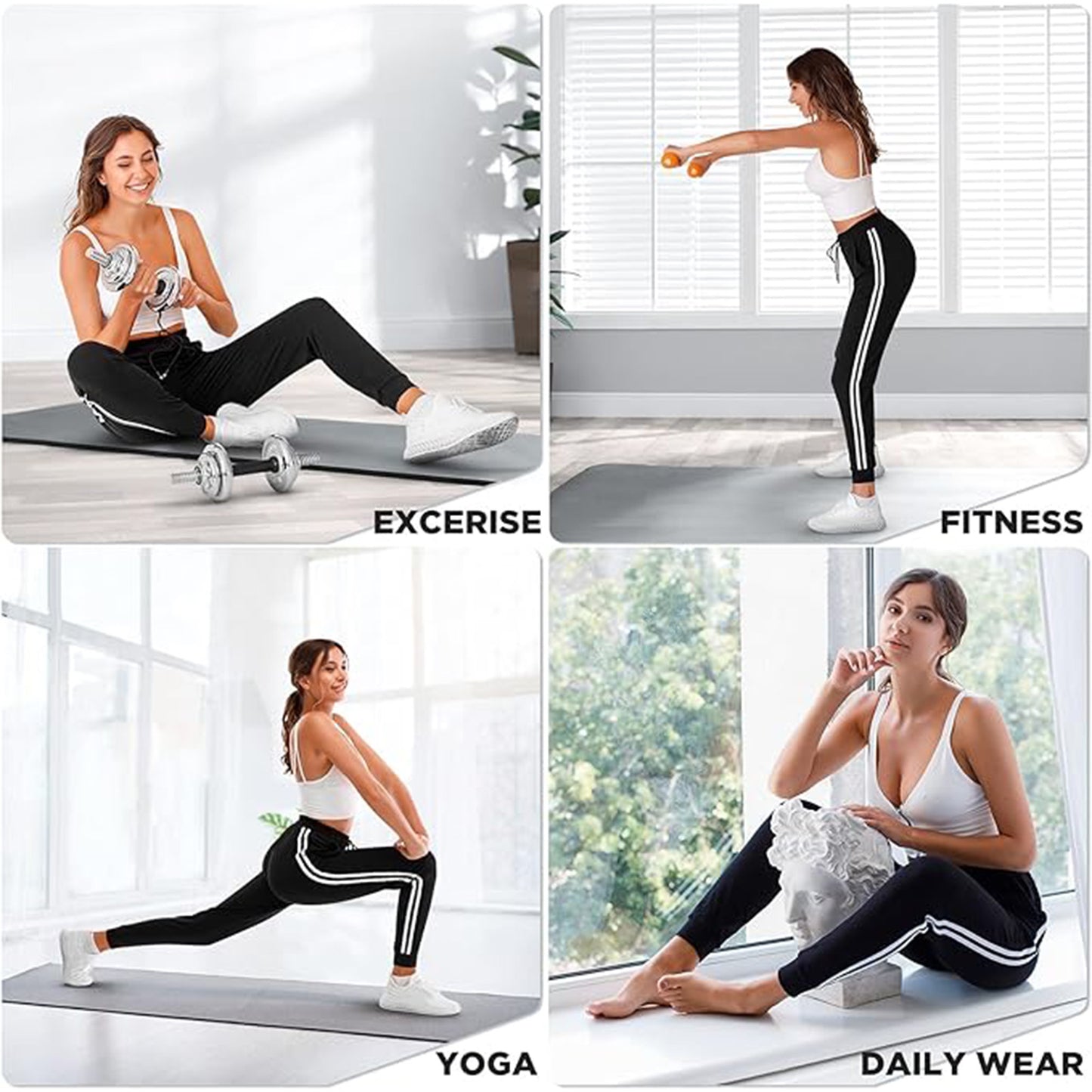Womens Sweatpants Joggers pants lounge Track Athletic Leggings High Waisted Cinch Bottom with Pockets for Workout Yoga Running