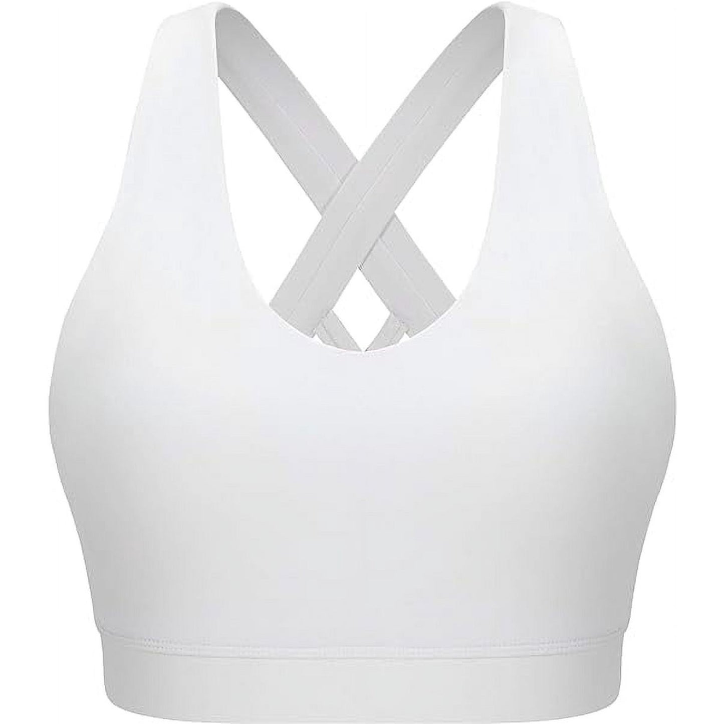 2 Pack Sports Bras for Women, Supportive Workout Bras, Criss-Cross Back Padded Strappy Yoga Bra with Removable Cups