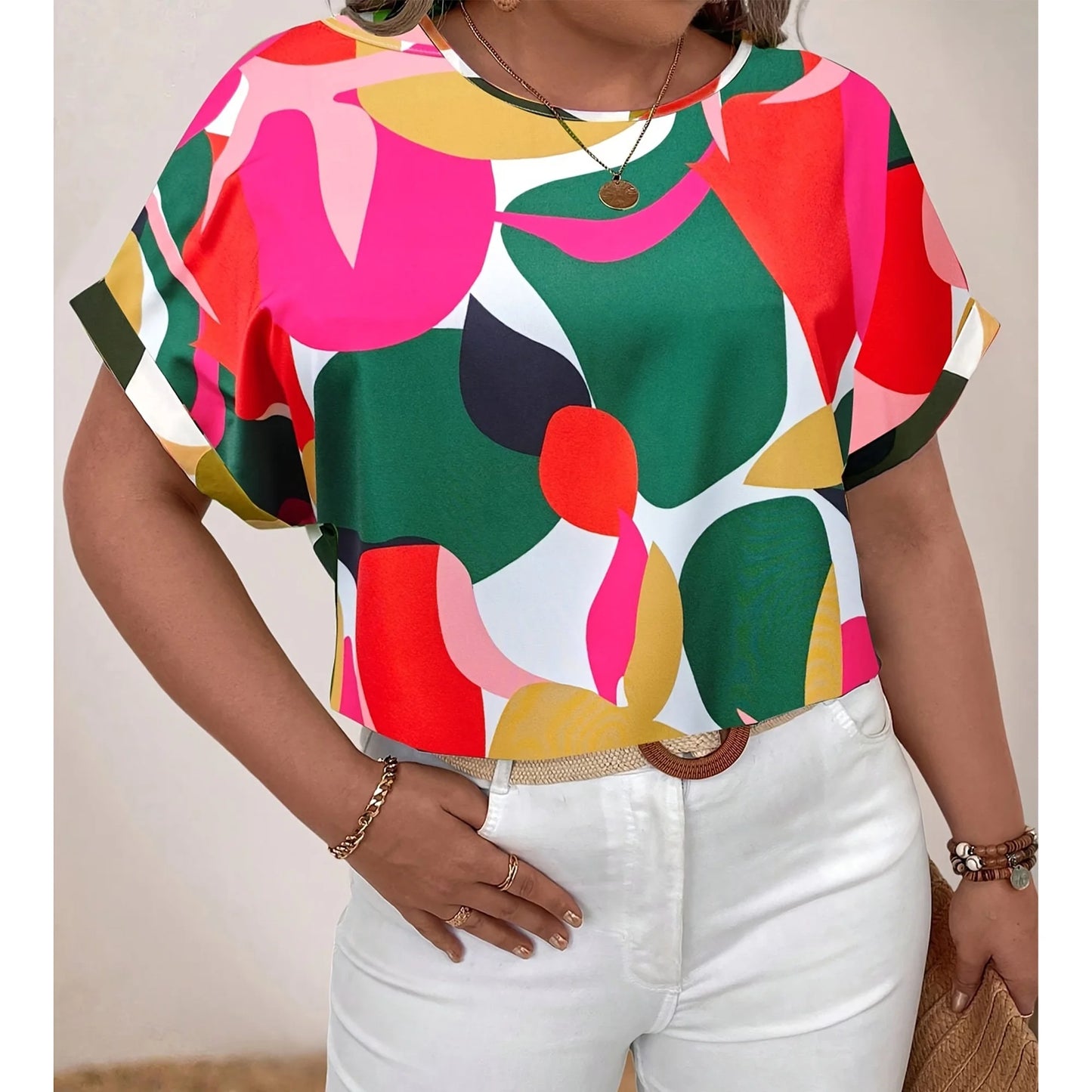 SOMER Plus Size Tops for Women Short Sleeve Women's Tops Casual Plus Size T Shirts Loose Tees XL