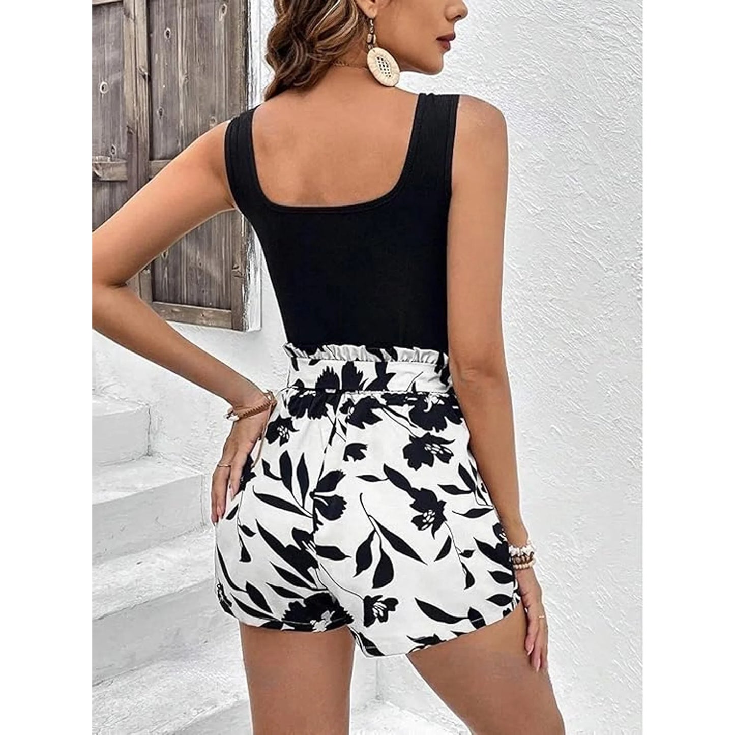MLDRA Women's Two Piece Outfits Casual Suit Set with Tank Top and Shorts Summer Streetwear Suit