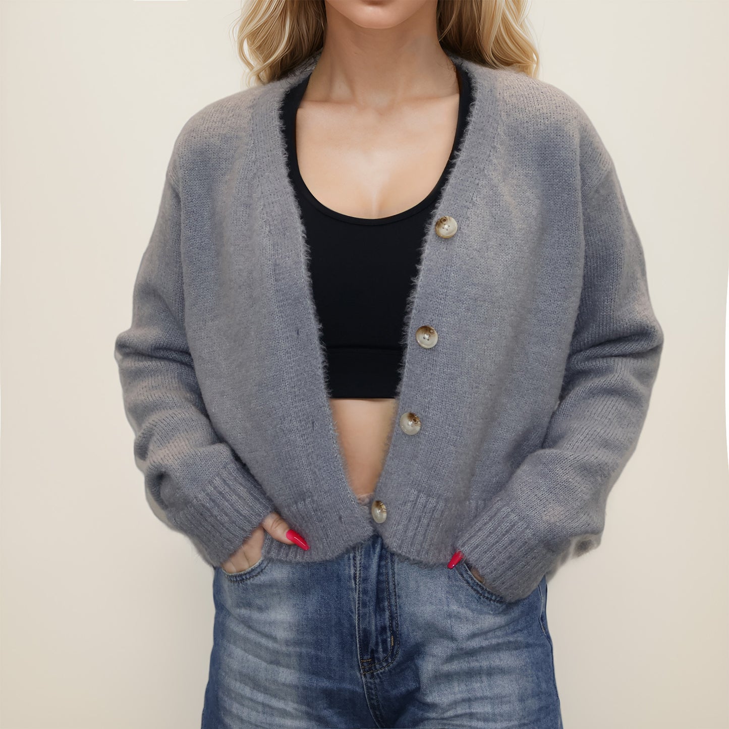 Womens Sweaters open cardigans Coat Long Sleeve V Neck Button Down Soft Knitwear Lightweight Outerwear