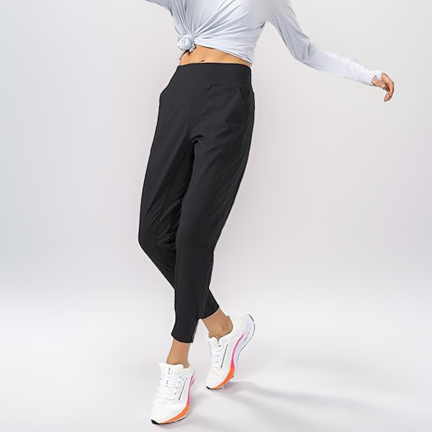 MLDRA Women's Joggers Sweatpants Yoga Pants with Zipper Pockets High Waisted for Workout Running