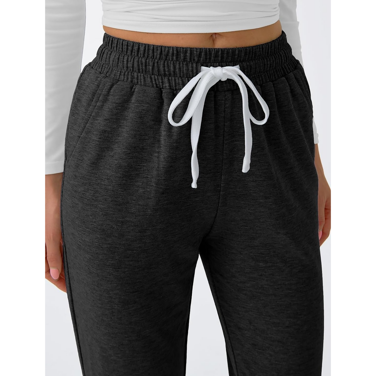MLDRA Women Sweatpants Joggers with Pockets Lounge Athletic Casual Pajama Pants Fall Winter Clothes Teachers Outfits 2025 Black