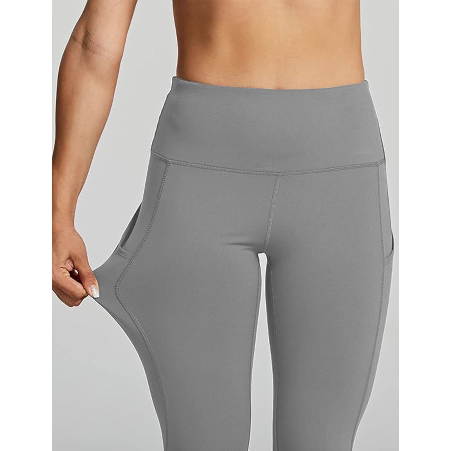 MLDRA Women's Yoga Pants Leggings Sports with Pockets High Waist Tummy Control Workout 2 pieces