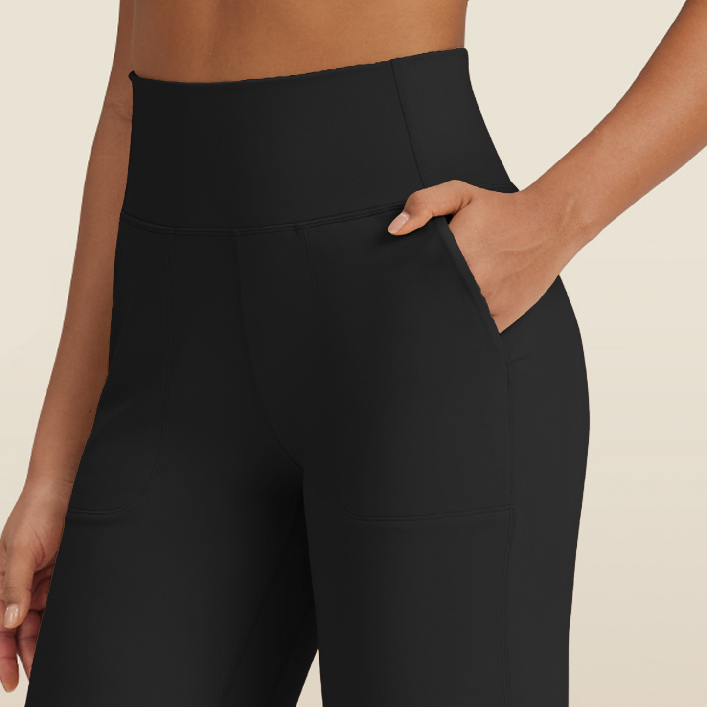 MLDRA Wide Leg Sweatpants Yoga Pants for Woman with Pockets High Waisted Stretch Loose Casual Lounge Pants Black