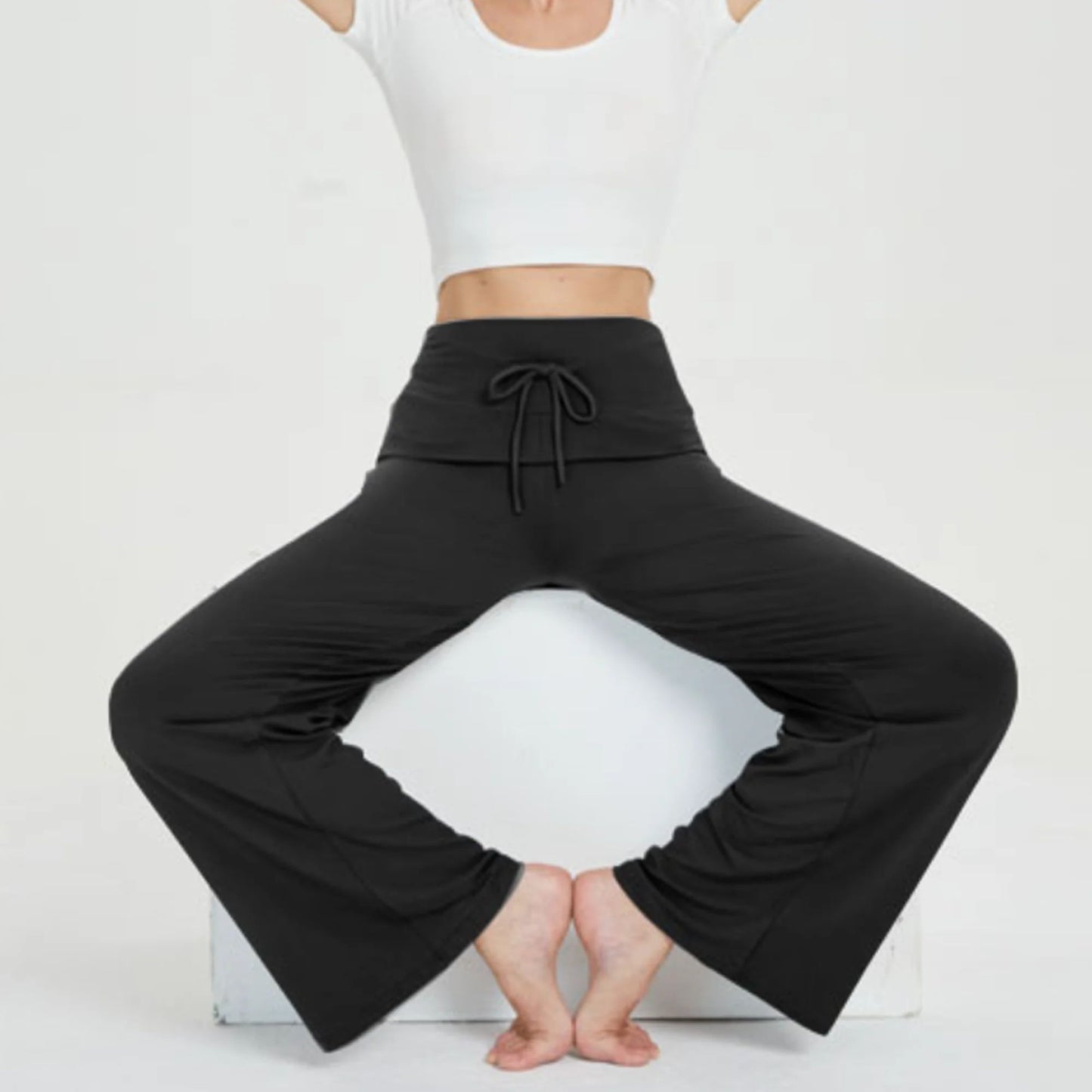 MLDRA Women's Wide Leg Pants Yoga Casual with Pockets Loose Trousers High Waisted Palazzo Lounge Pants Black