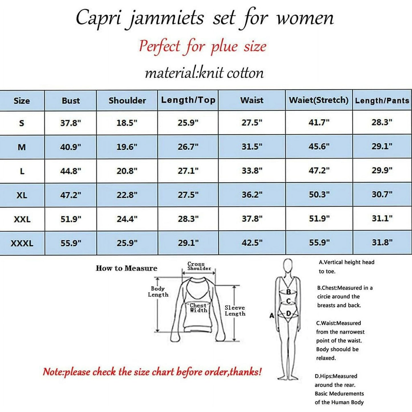 MLDRA Womens Pajama Sets 2 Piece Cotton Lounge Set Lightweight Pj Set Short Sleeve Tops With Capri Pants Cute Ladies Sleepwear Summer Set