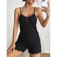 MLDRA Women Pajama Sets Lace Trim Sleepwear Set Ribbed Cami Shorts 2 Piece Pjs Soft Loungewear Sets