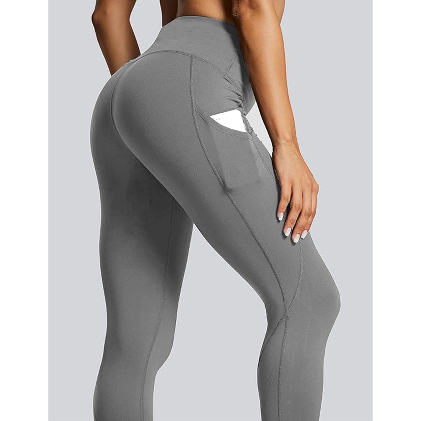 MLDRA Women's Yoga Pants Leggings Sports with Pockets High Waist Tummy Control Workout 2 pieces