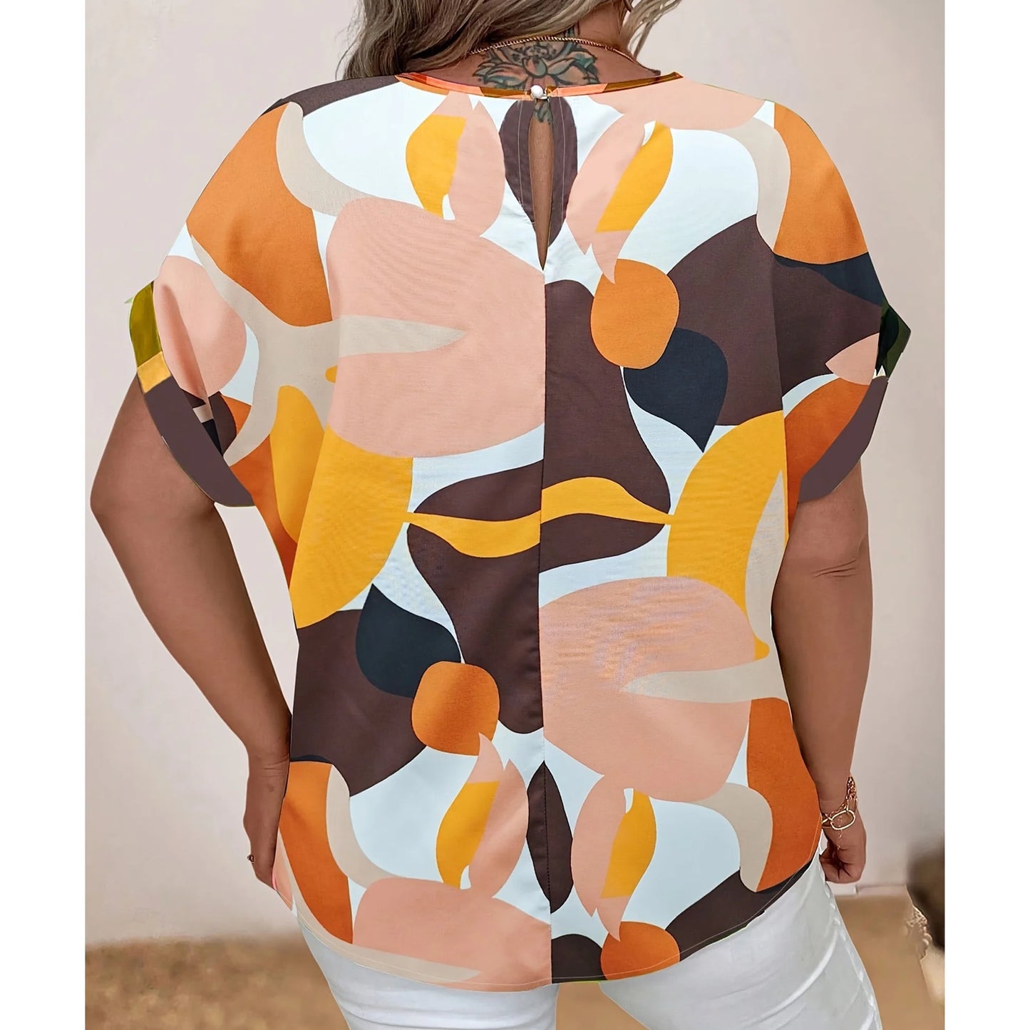 SOMER Plus Size Tops for Women Short Sleeve Women's Tops Casual Plus Size T Shirts Loose Tees 3XL