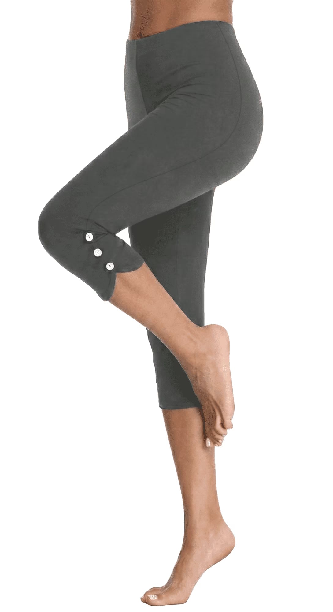 MLDRA Women's Capri Leggings Yoga Pants High Waisted Knee Length Stretch for Casual Soft Workout Exercise Ladies Lounge Pants Black