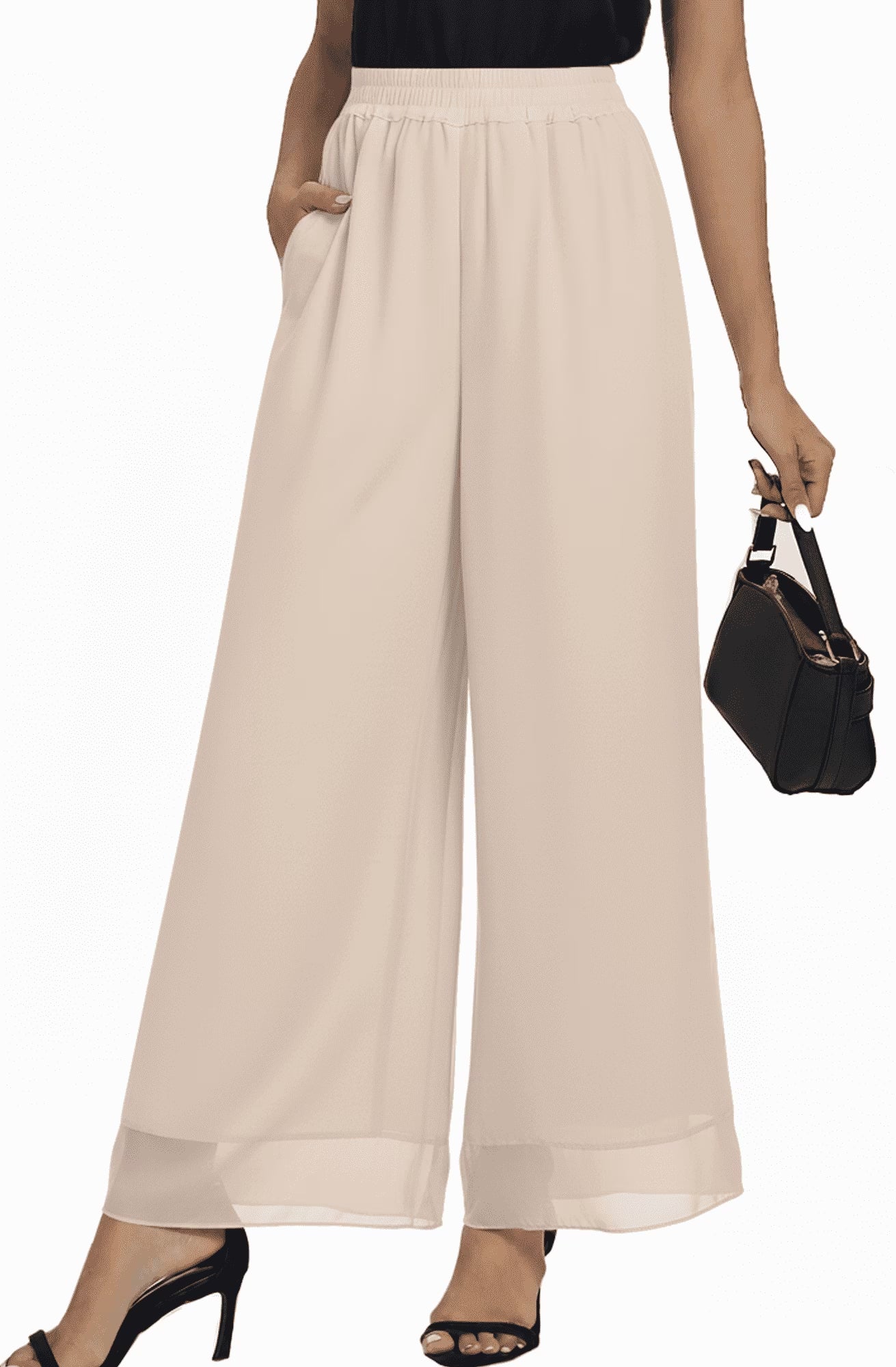 MLDRA Pants for Women Wide Leg Cropped Sweatpants High Waisted Lounge Yoga Pants with Pockets Baggy Casual Travel Work Everyday Comfort 2025 Fall Black