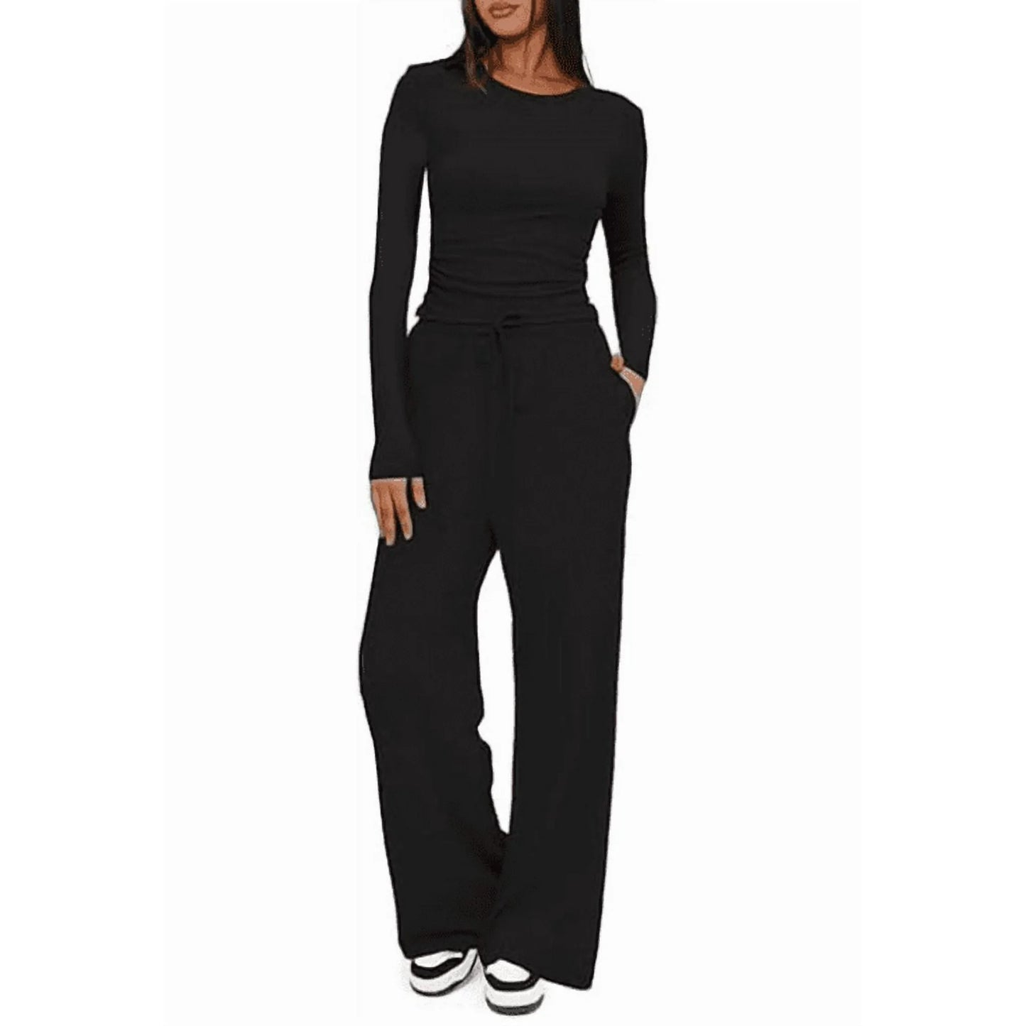 MLDRA 2 Piece Lounge Sets for Women Sweat Suits for Womens Outfit Track Suits Lounge Sets Comfy Fall Sets Casual Wide-Leg Pants, Spring Fall 2025