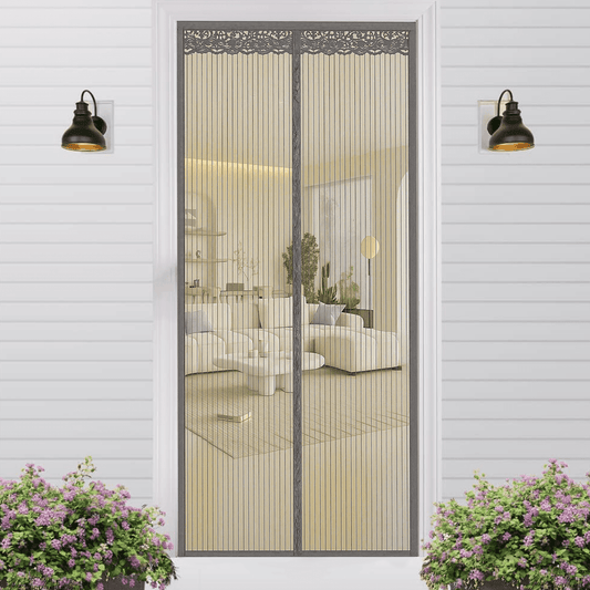 Magnetic Screen Door for Home, Auto-Close Heavy Duty Mesh Curtain, Bug Proof & Pet Friendly Design, Easy-Install Hands Free Entry, 35.4" x 82.7", Gray