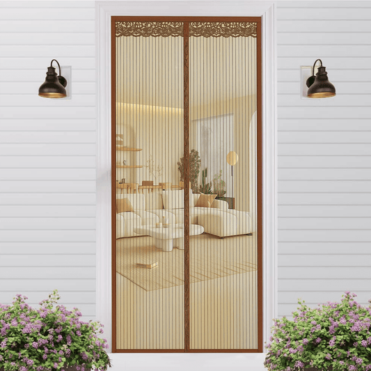 Magnetic Screen Door for Home, Auto-Close Heavy Duty Mesh Curtain, Bug Proof & Pet Friendly Design, Easy-Install Hands Free Entry, 39.4" x 82.7", Coffee Brown