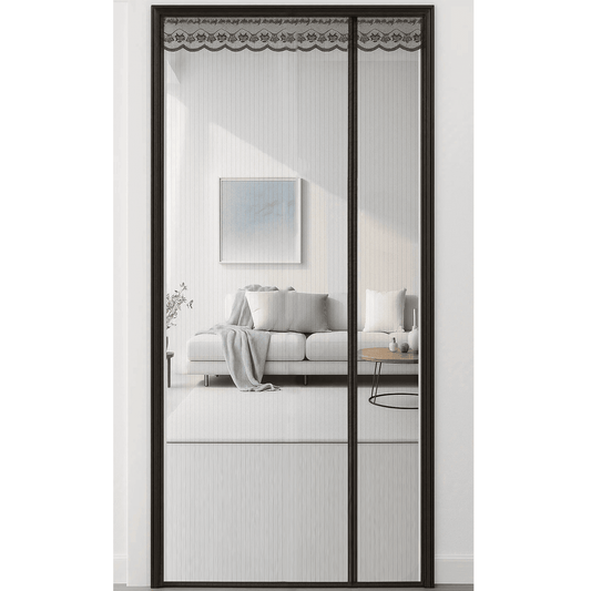 Magnetic Screen Door for Home, Auto-Close Heavy Duty Mesh Curtain, Bug Proof & Pet Friendly Design, Easy-Install Hands Free Entry, 35.4" x 82.7", Black
