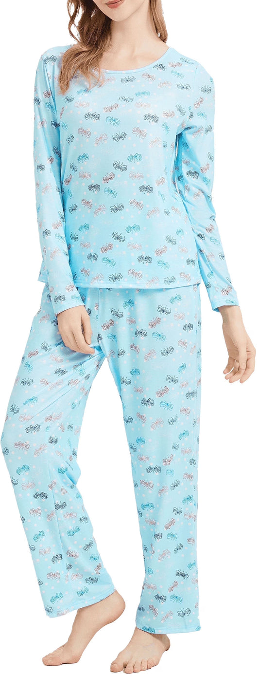 MLDRA Women’s Pajama Set 2 Piece Lounge Sets Long Sleeve Top and Pants Soft Sleepwear Nightwear Ladies Pjs Fall Winter 2025 Set
