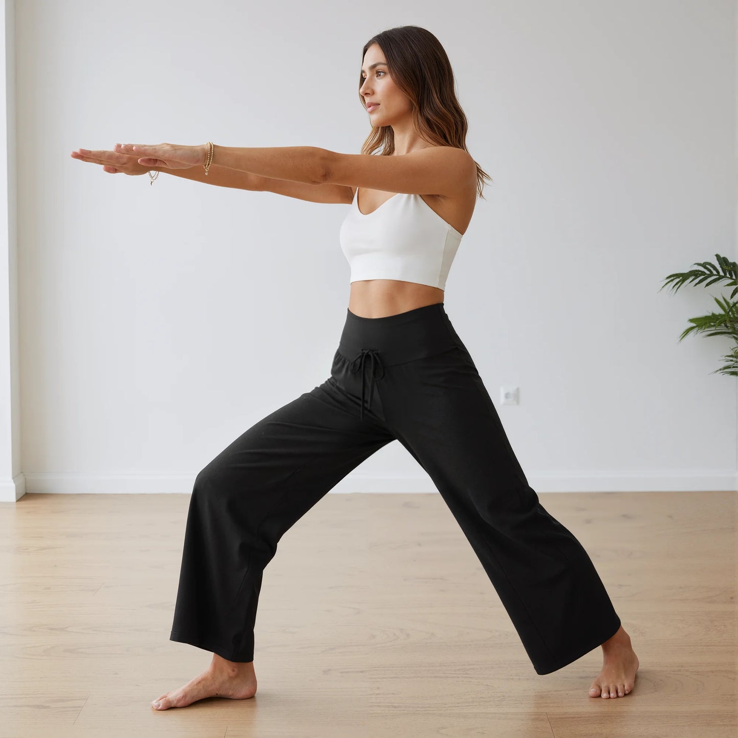 MLDRA Women's Wide Leg Pants Yoga Casual with Pockets Loose Trousers High Waisted sweatpants Palazzo Lounge Pants