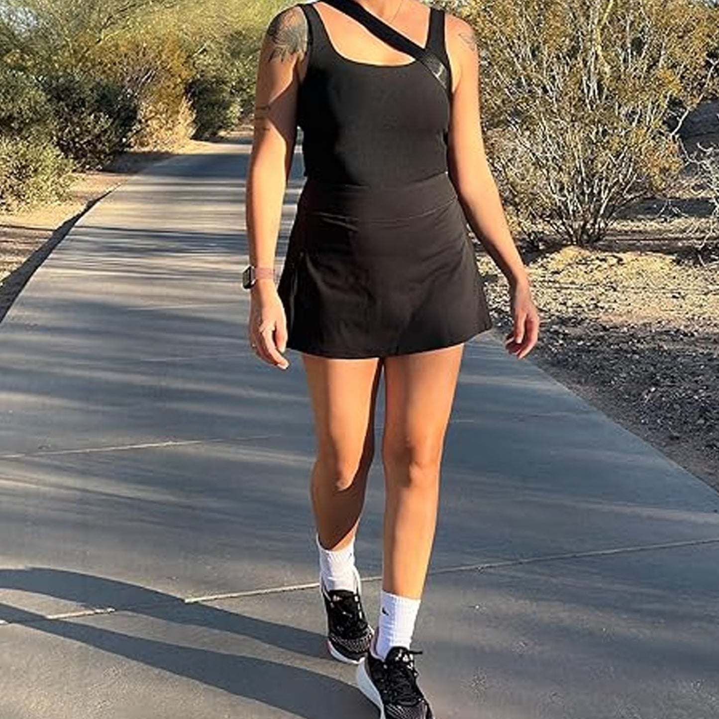 MLDRA Tennis Skirts for women Golf Mini Womens Skirts High Waisted with Pockets Inner Shorts for Athletic Skorts Sports Casual Black