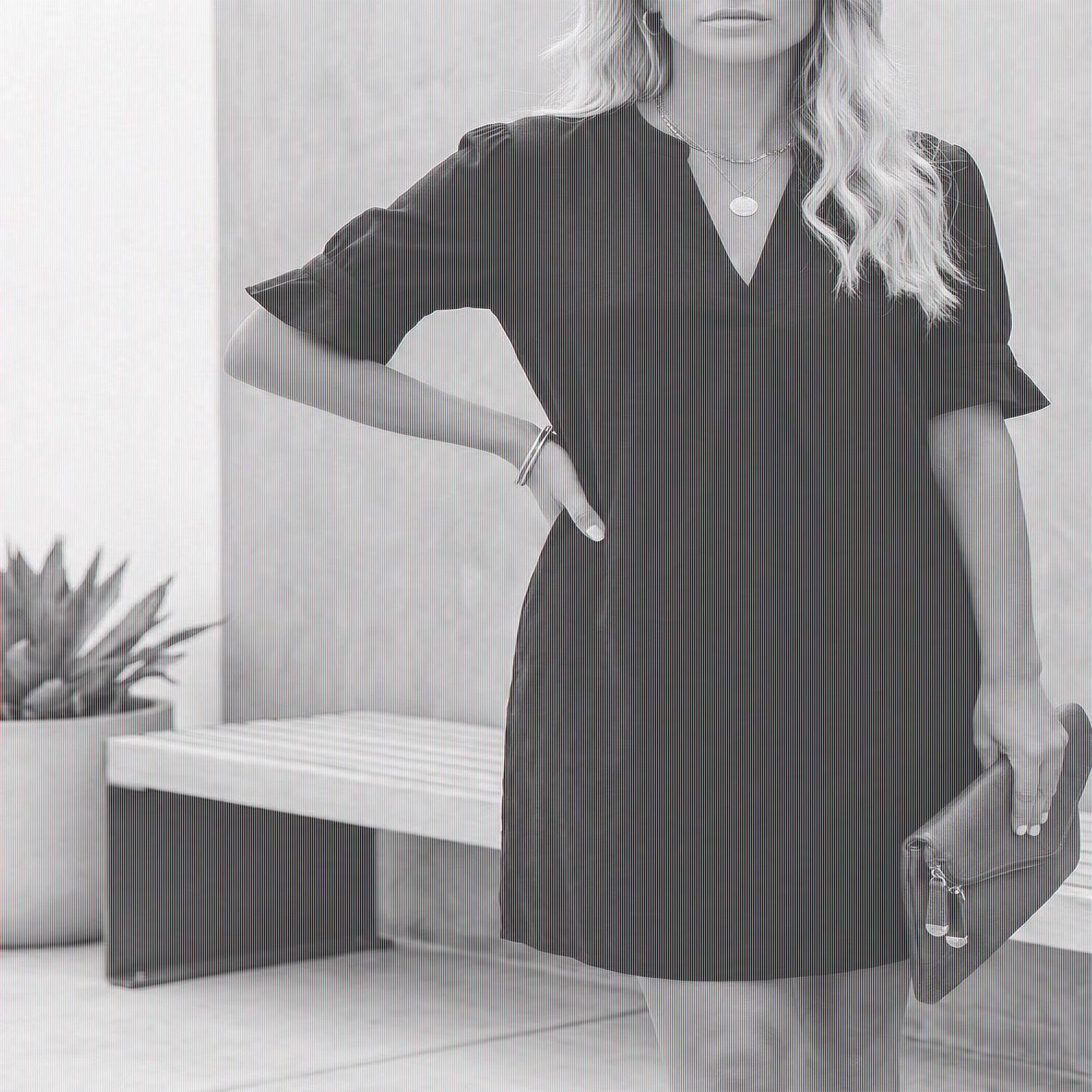 MLDRA Dresses for Women V Neck Ruffle Short Lantern Sleeve Mini Casual Shift Dress Black 2026 Spring Summer Elegant