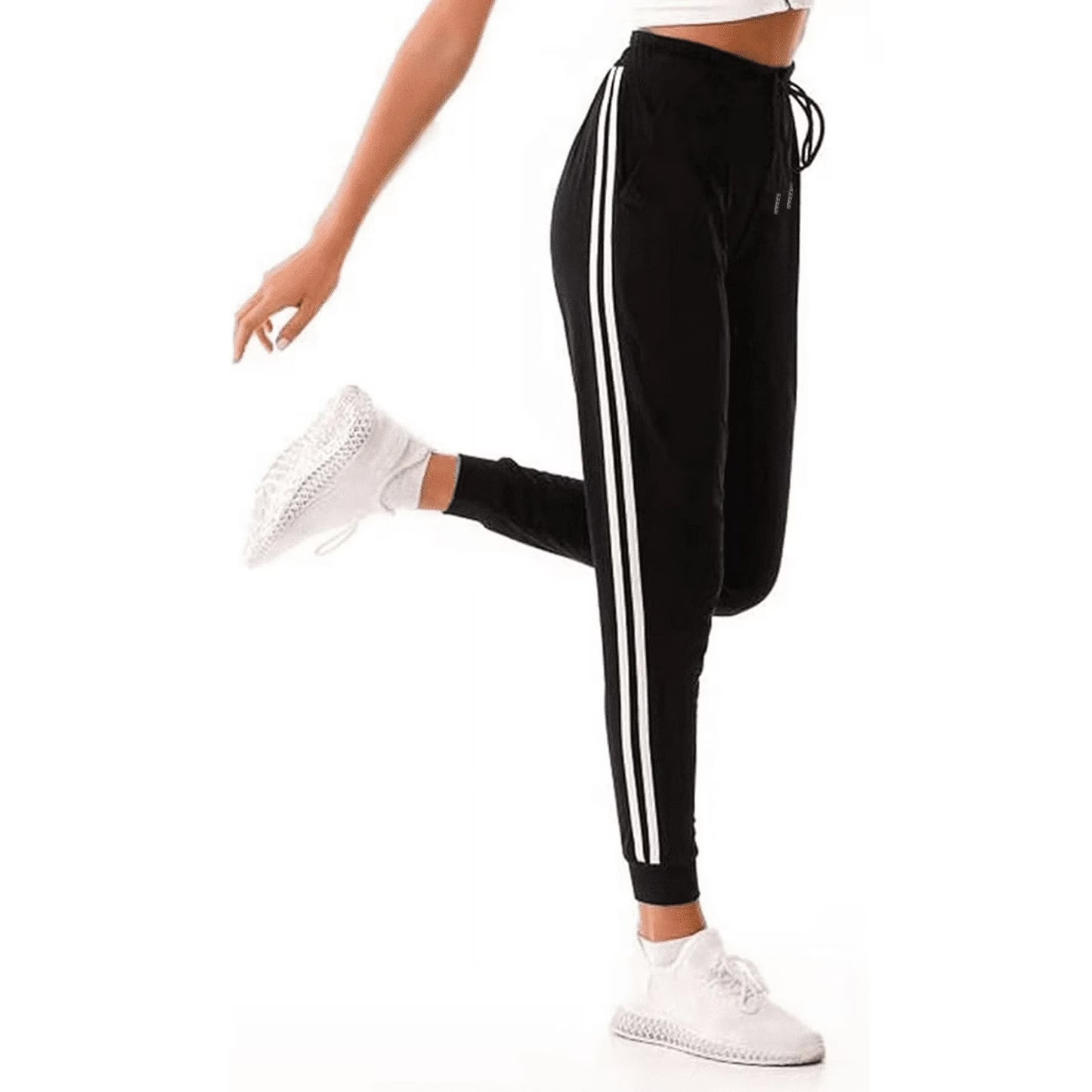 MLDRA Women’s Jogger Sweatpants with Pockets Yoga Pants High Waisted Cinch Bottom Athletic Lounge Pants for Workout, Running Casual Wear (Black)