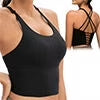 Women's Sports Yoga Bra High Impact Support Workout RunningTank Cropped Bra No Underwire full Coverage Padded with Removable Cups Back Medium Support Mesh Back Bra