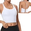 Women's Sports Yoga Bra High Impact Support Workout RunningTank Cropped Bra No Underwire full Coverage Padded with Removable Cups Back Medium Support Mesh Back Bra