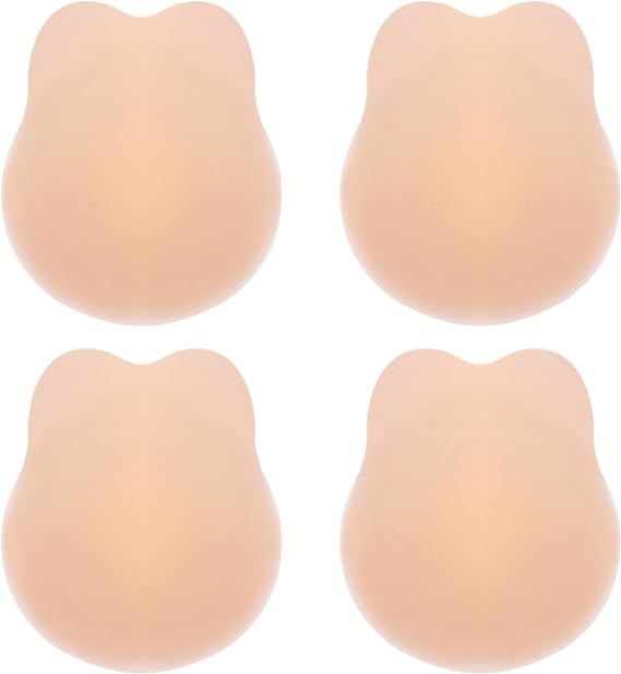 MLDRA Women's Reusable Sticky Bra - Invisible Silicone Backless Strapless Push-Up Bra with 2 Pairs of Nipple Covers for Backless Dresses