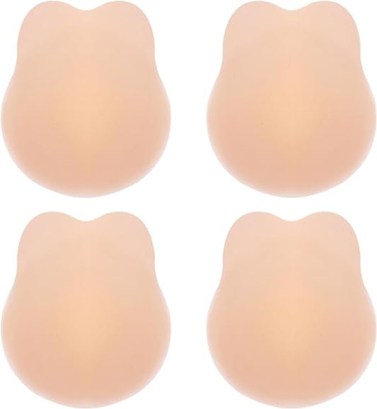 MLDRA Women's Reusable Sticky Bra - Invisible Silicone Backless Strapless Push-Up Bra with 2 Pairs of Nipple Covers for Backless Dresses