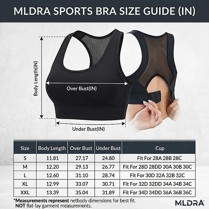 Women's Sports Yoga Bra High Impact Support Workout RunningTank Cropped Bra No Underwire full Coverage Padded with Removable Cups Back Medium Support Mesh Back Bra