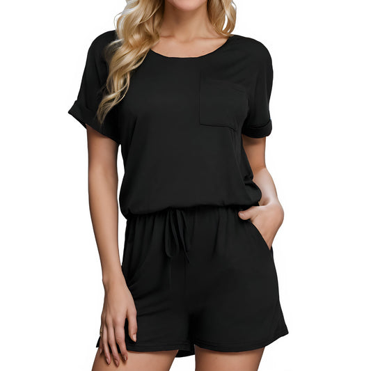 Women's Short Sleeve Pajama Sets Casual 2 Piece Lounge pj Shorts Set with Pockets (Available in Plus Size)